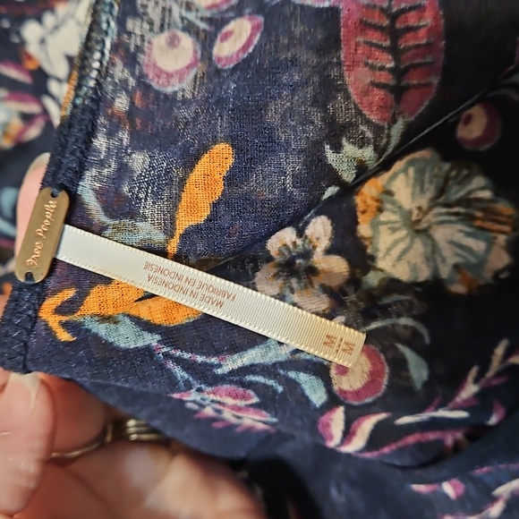 NWOT Free People Isabelle Purple Multi Floral V-Neck Tunic - Picture 7 of 8